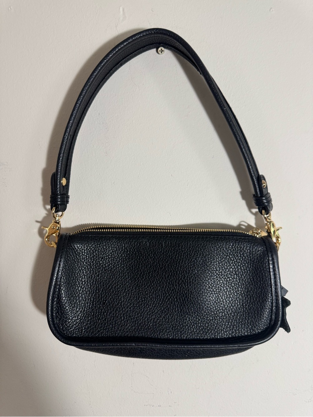 Poppy Barley The classic baguette black leather bag